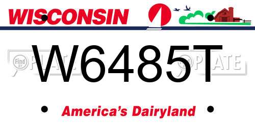 W6485T Wisconsin License Plate