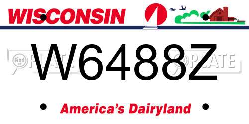 W6488Z Wisconsin License Plate