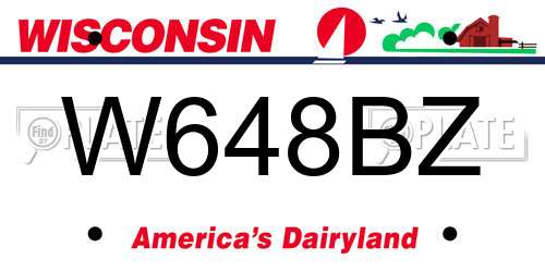 W648BZ Wisconsin License Plate