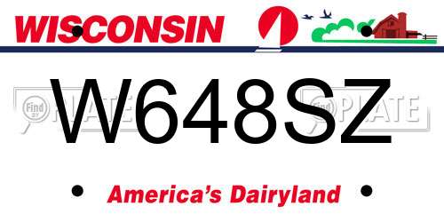 W648SZ Wisconsin License Plate