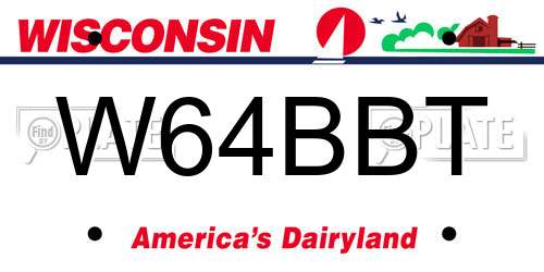 W64BBT Wisconsin License Plate