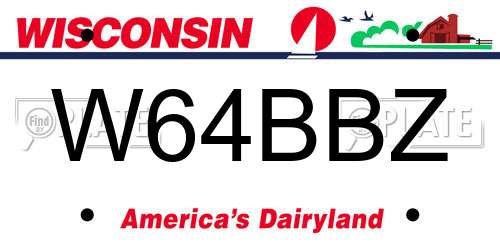 W64BBZ Wisconsin License Plate