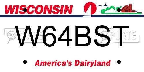 W64BST Wisconsin License Plate