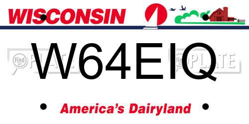 W64EIQ Wisconsin License Plate