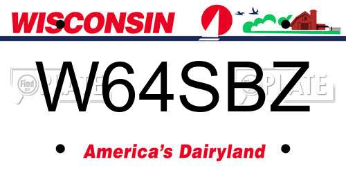 W64SBZ Wisconsin License Plate