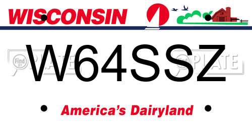 W64SSZ Wisconsin License Plate