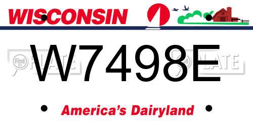 W7498E Wisconsin License Plate