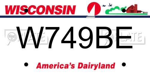 W749BE Wisconsin License Plate