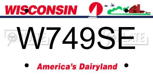 W749SE Wisconsin License Plate