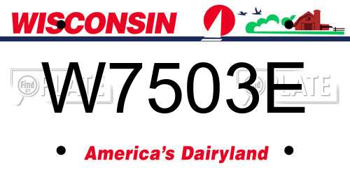 W7503E Wisconsin License Plate