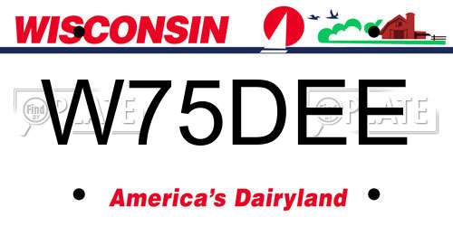 W75DEE Wisconsin License Plate