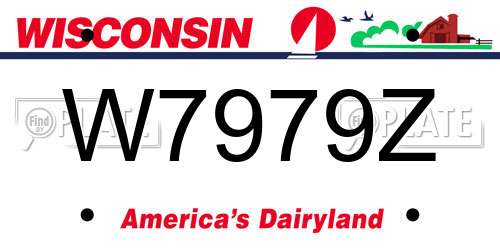 W7979Z Wisconsin License Plate