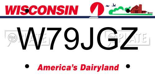 W79JGZ Wisconsin License Plate