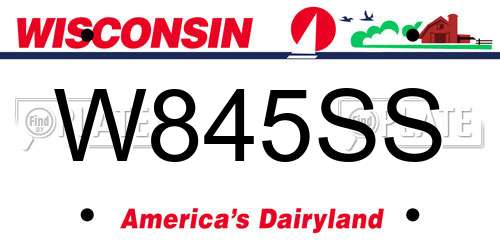 W845SS Wisconsin License Plate