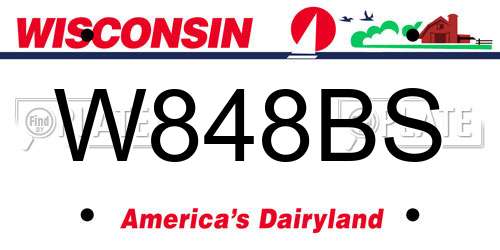 W848BS Wisconsin License Plate