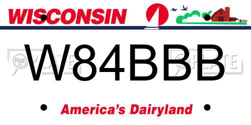 W84BBB Wisconsin License Plate