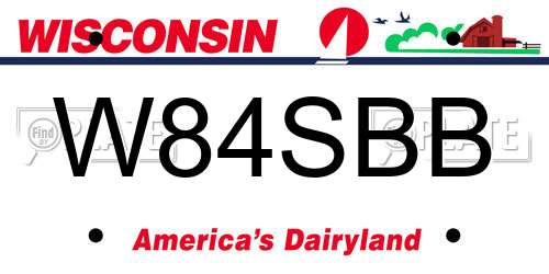 W84SBB Wisconsin License Plate