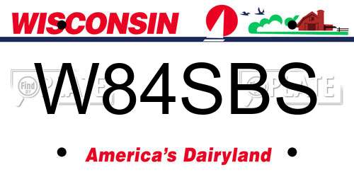 W84SBS Wisconsin License Plate
