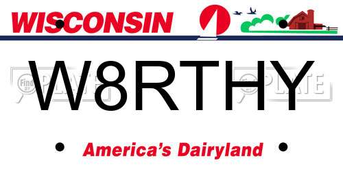 W8RTHY Wisconsin License Plate