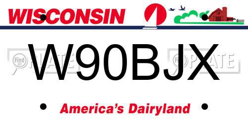 W90BJX Wisconsin License Plate