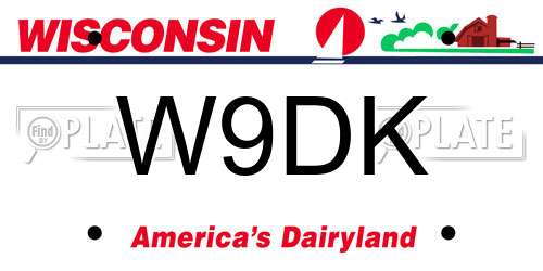 W9DK Wisconsin License Plate