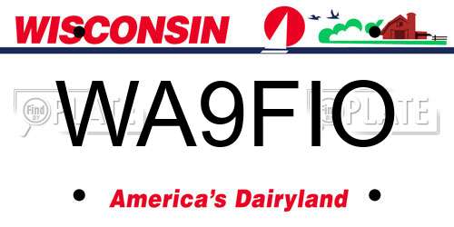WA9FIO Wisconsin License Plate
