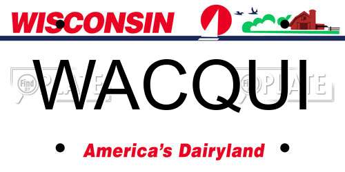 WACQUI Wisconsin License Plate