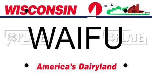 WAIFU Wisconsin License Plate