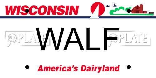 WALF Wisconsin License Plate
