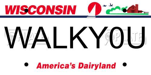 WALKY0U Wisconsin License Plate