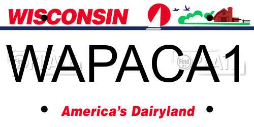 WAPACA1 Wisconsin License Plate