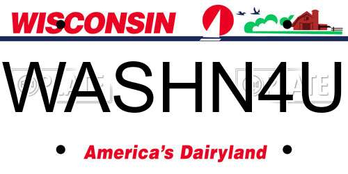 WASHN4U Wisconsin License Plate