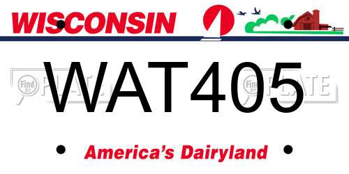 WAT405 Wisconsin License Plate
