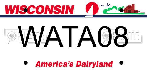 WATA08 Wisconsin License Plate