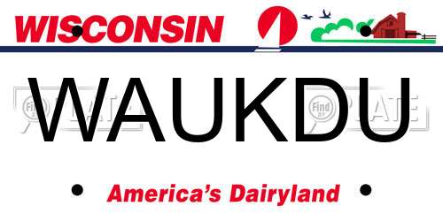 WAUKDU Wisconsin License Plate
