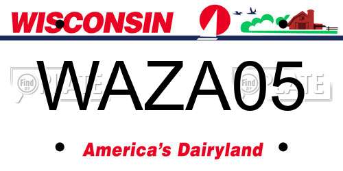 WAZA05 Wisconsin License Plate