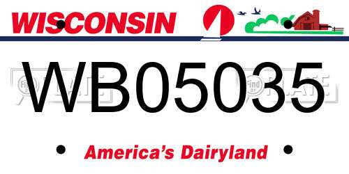 WB05035 Wisconsin License Plate