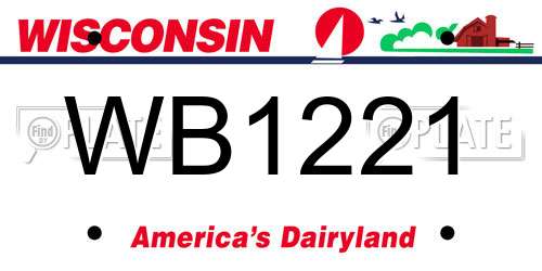 WB1221 Wisconsin License Plate