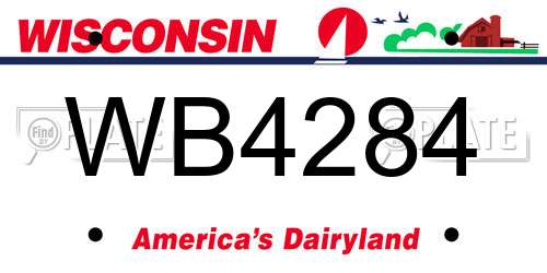 WB4284 Wisconsin License Plate