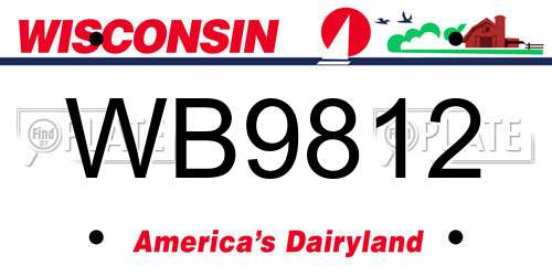WB9812 Wisconsin License Plate