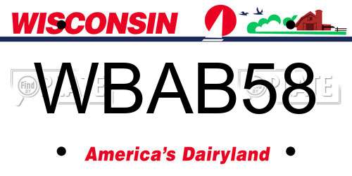 WBAB58 Wisconsin License Plate