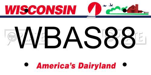 WBAS88 Wisconsin License Plate