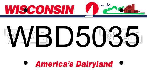 WBD5035 Wisconsin License Plate