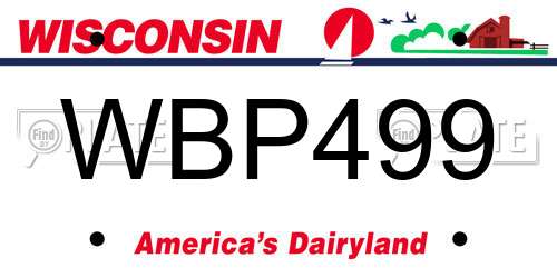 WBP499 Wisconsin License Plate