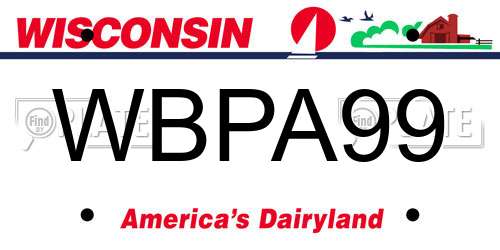 WBPA99 Wisconsin License Plate