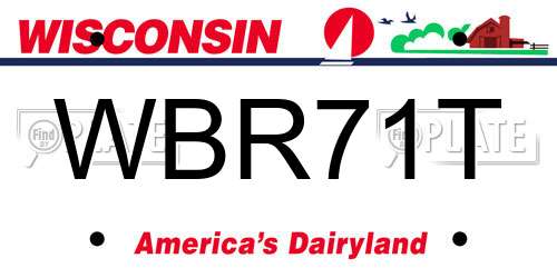 WBR71T Wisconsin License Plate