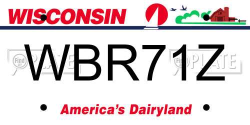WBR71Z Wisconsin License Plate