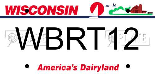 WBRT12 Wisconsin License Plate