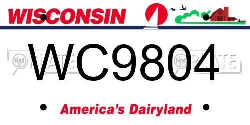 WC9804 Wisconsin License Plate