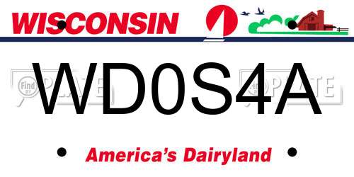 WD0S4A Wisconsin License Plate